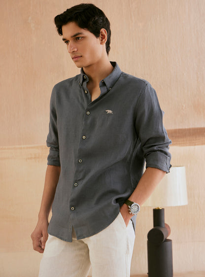 Baltic Grey Linen Shirt