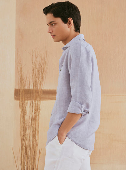 Lavender Pearl Grey Linen Shirt