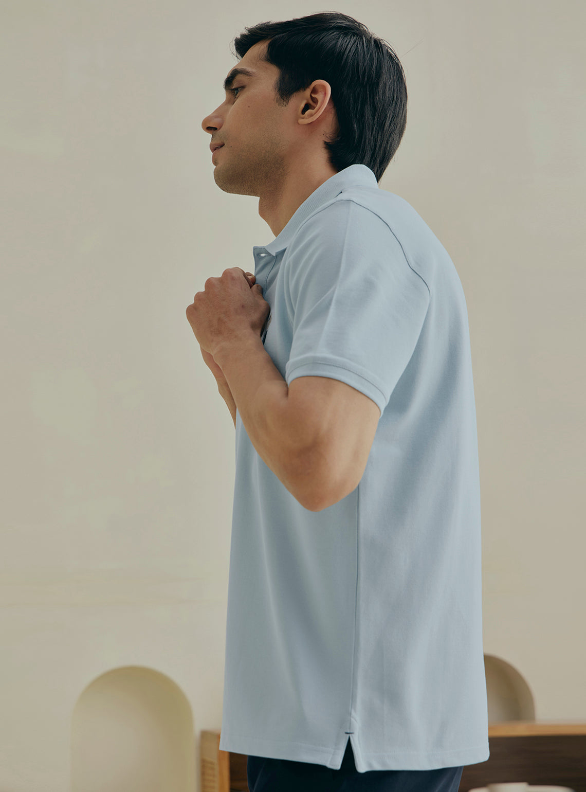 Hydrangea Blue Cotton Pique Polo