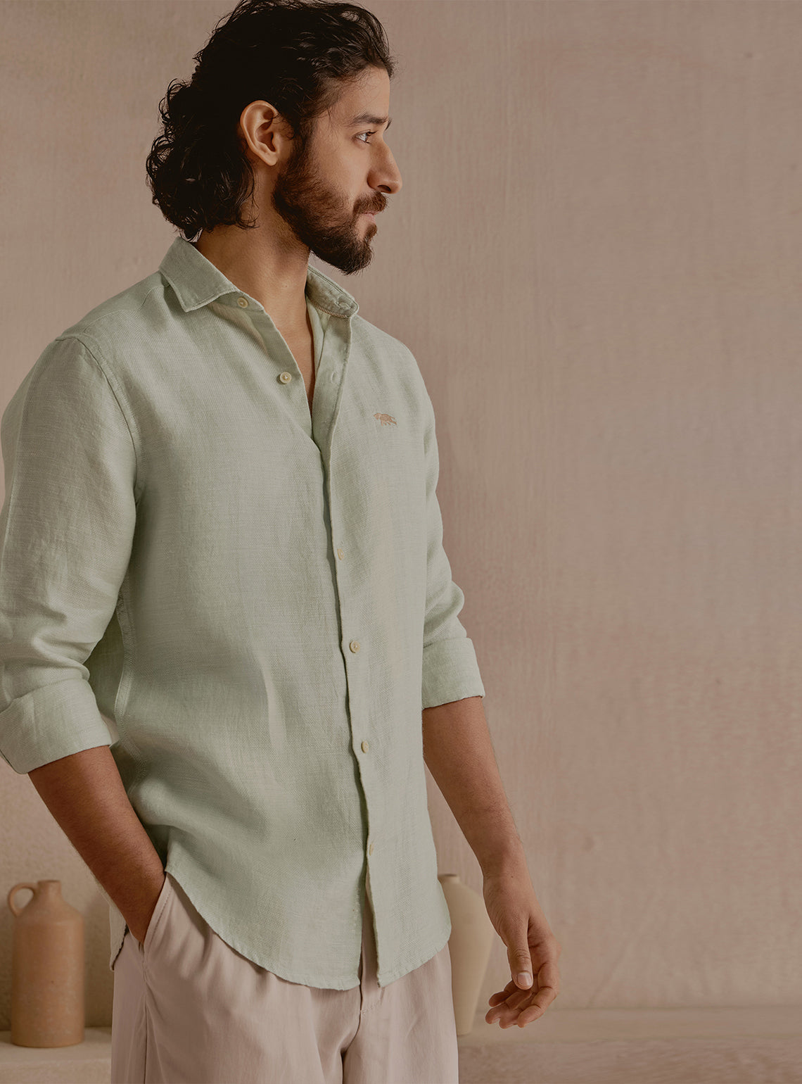 Current Green Linen Shirt