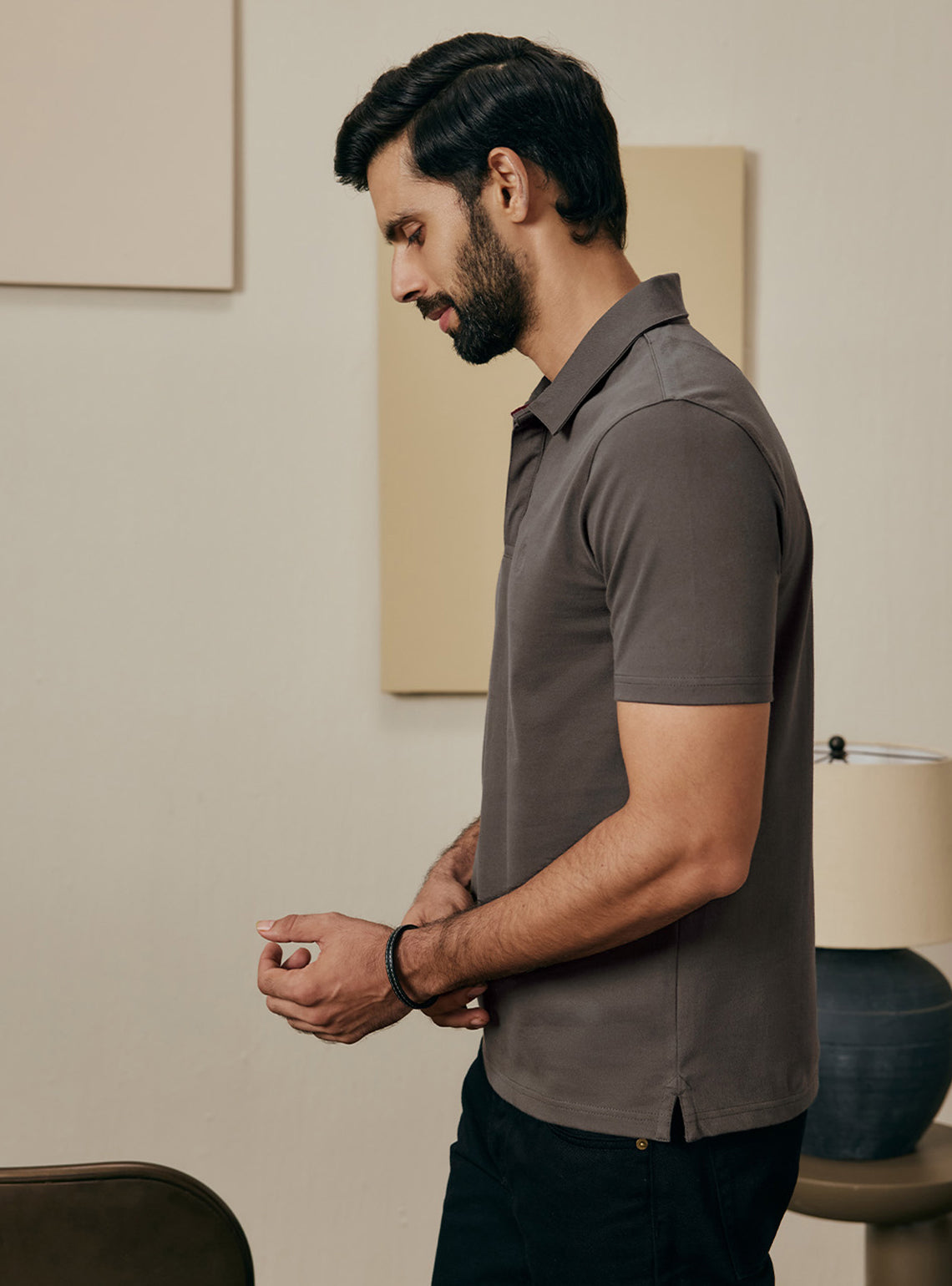 Woodland Olive Cotton Stretch Pique Polo