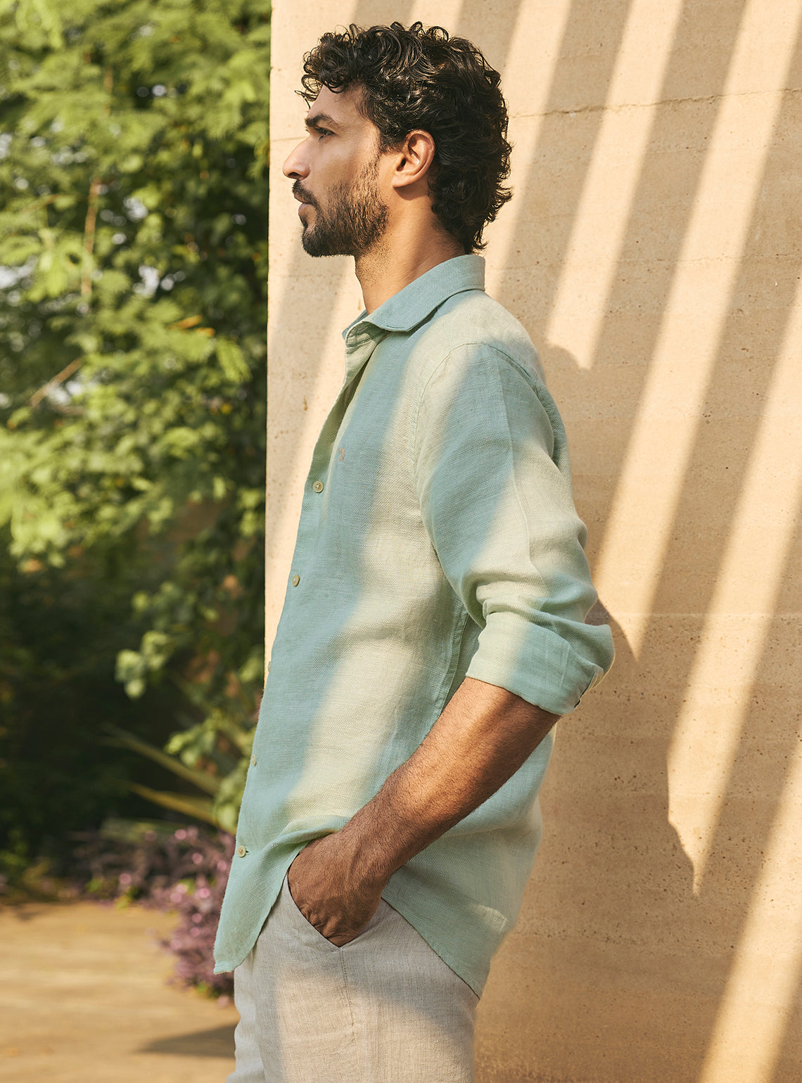 Current Green European Linen Shirt