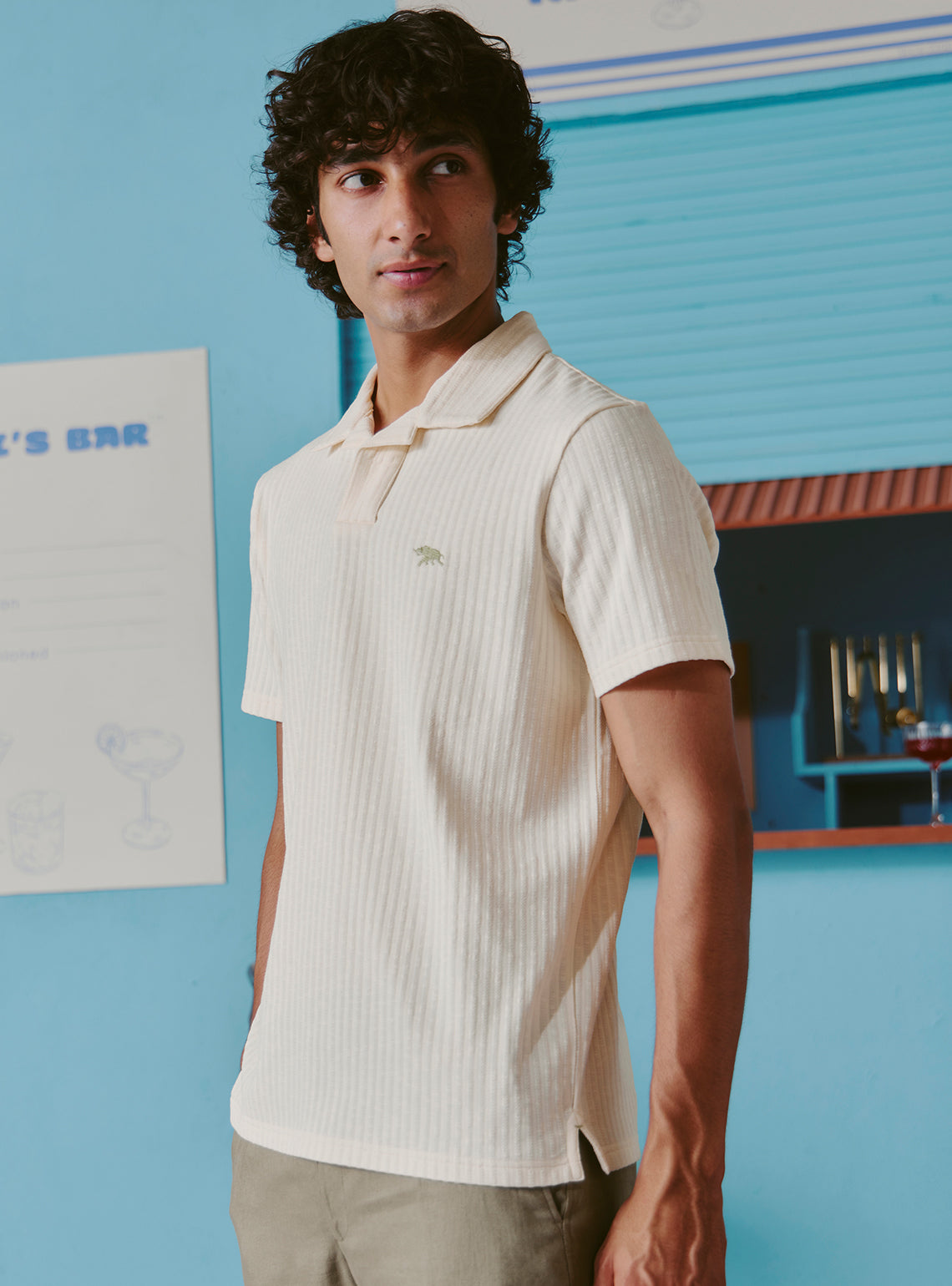 Gibson Off-White Cotton Blend Polo