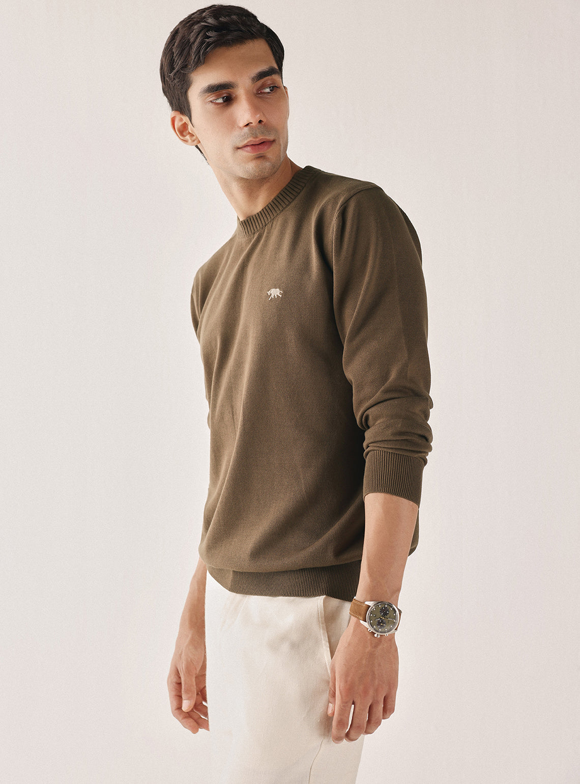 Rift Brown Cotton Pullover