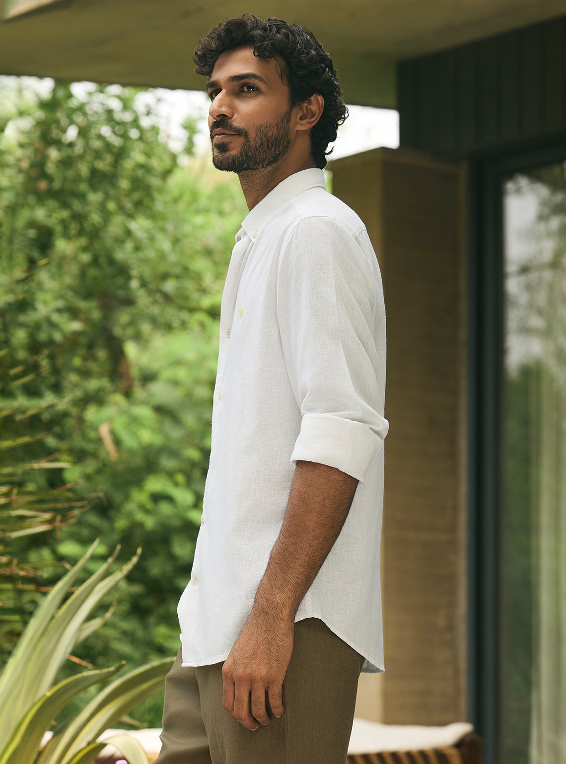 Cloud White Lyocell Linen Shirt