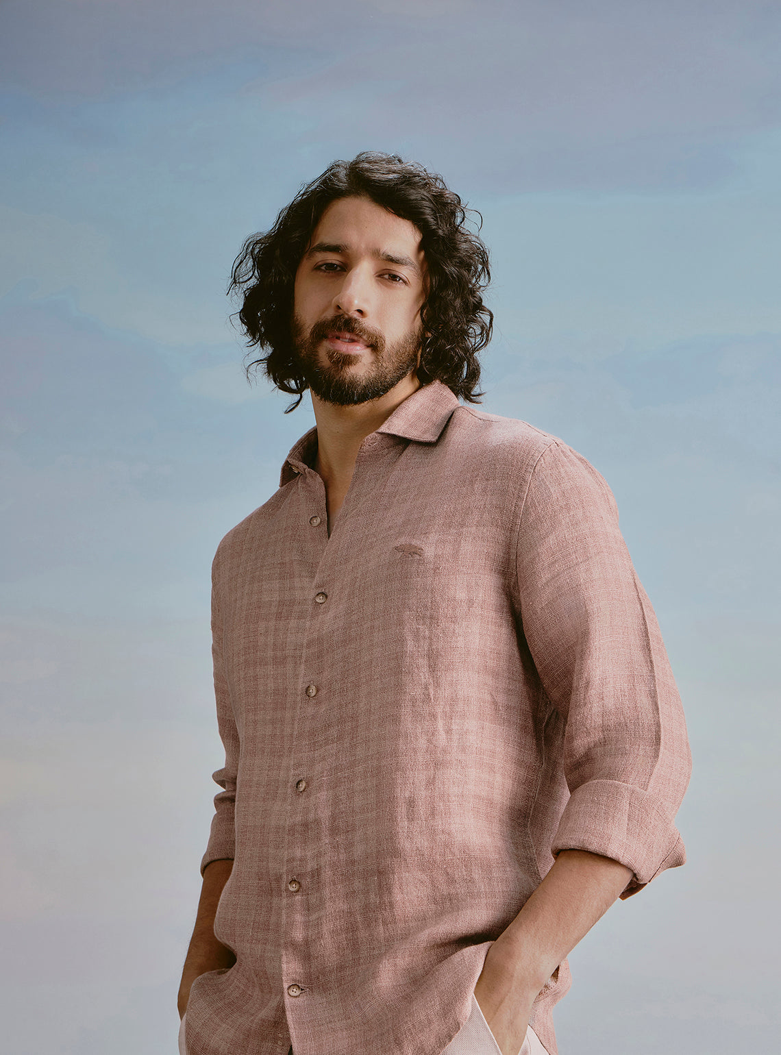 Cove Brown Linen Check Shirt