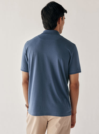 Pearl Blue Cotton Polo
