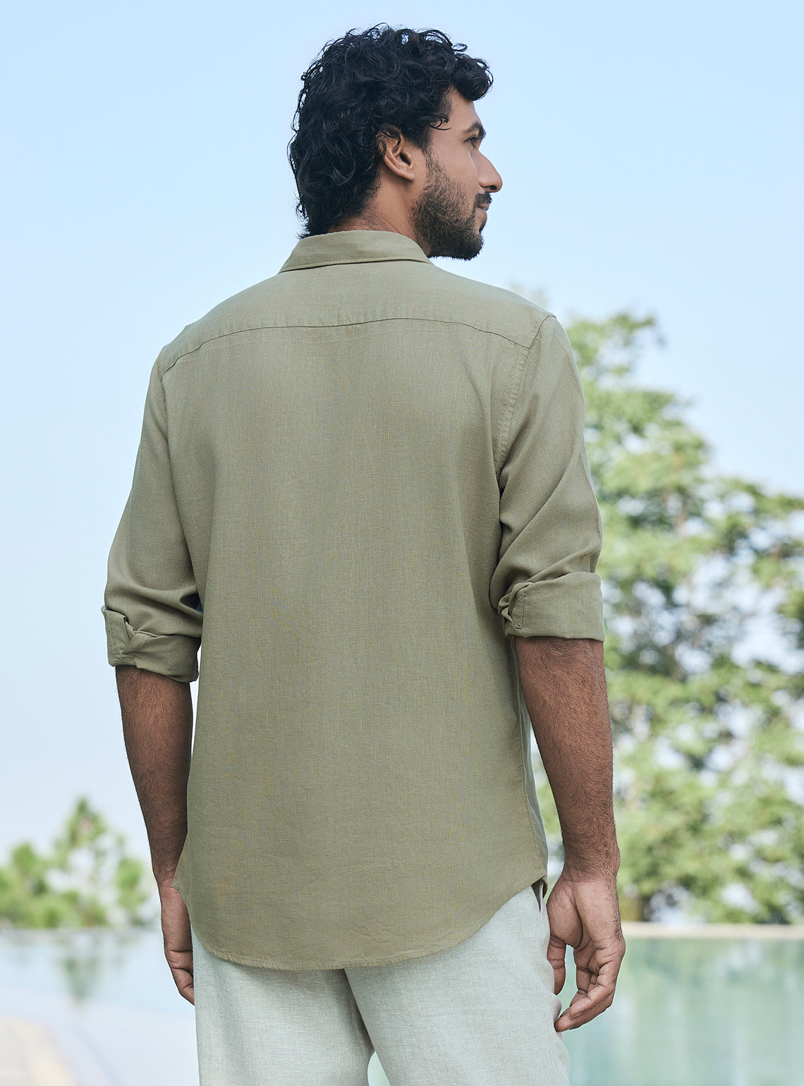 Zenith Olive Lyocell Linen Shirt