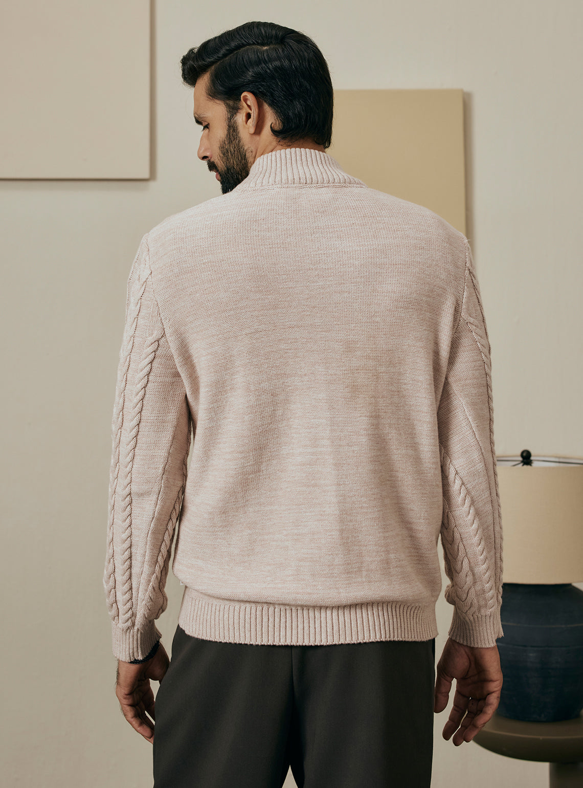 Misty Off-White Cotton Melange Pullover
