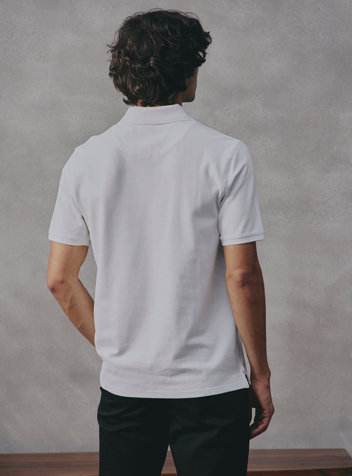 Basil White Cotton Stretch Polo