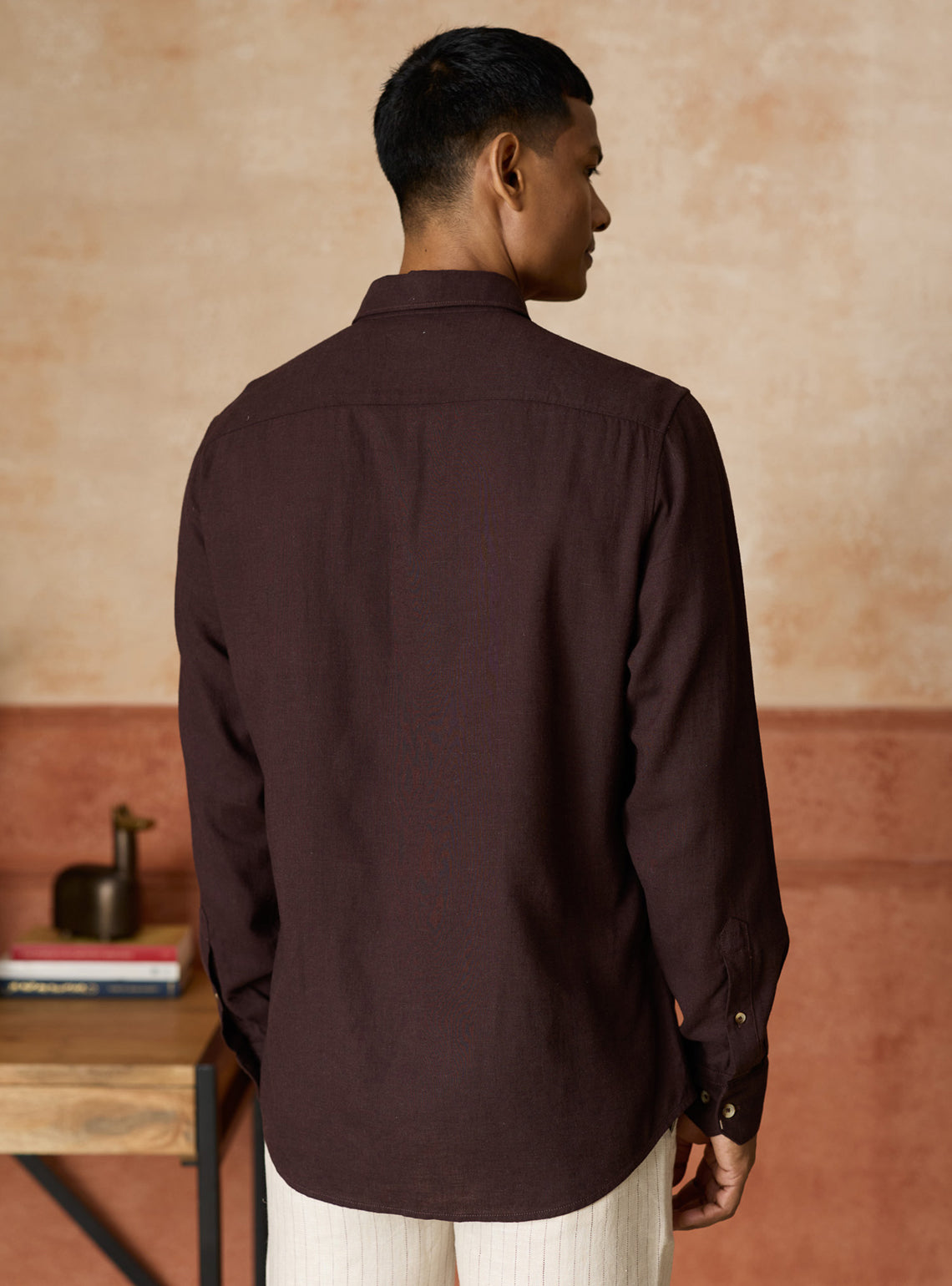 Drift Brown Lyocell Linen Shirt