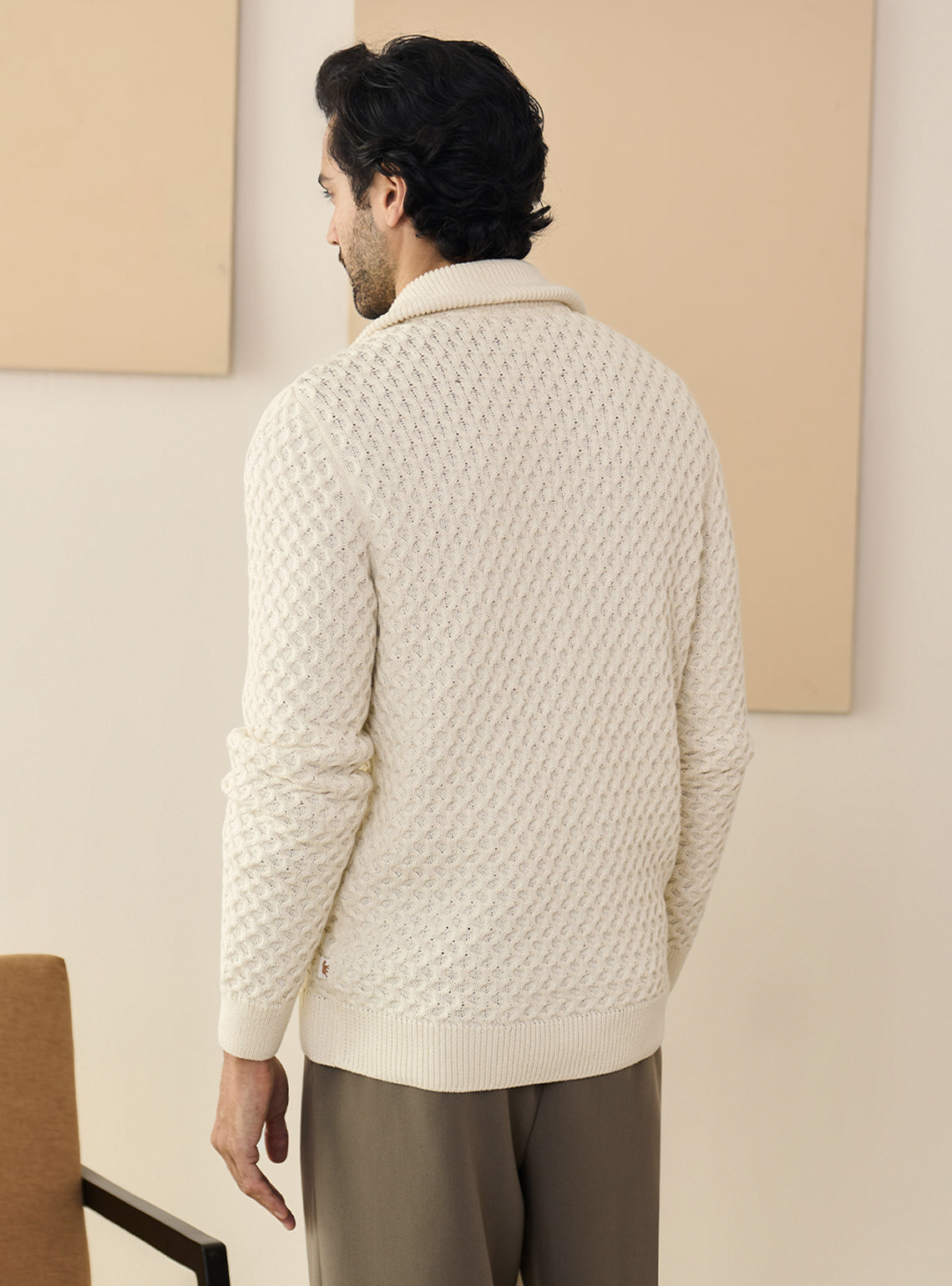 Frost Off-White Cotton Structure Jacket