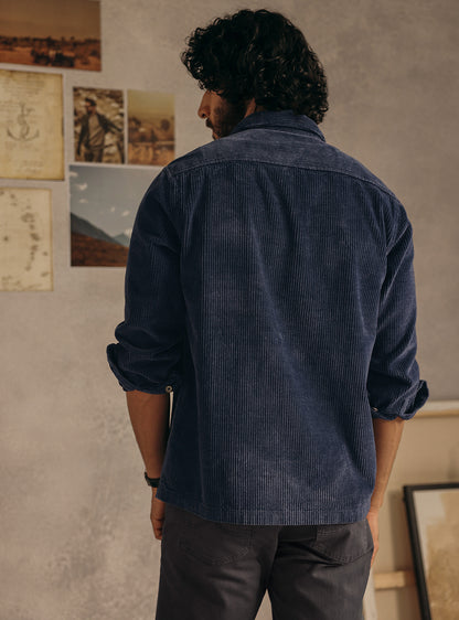 Dark Indigo Poly Corduroy Overshirt