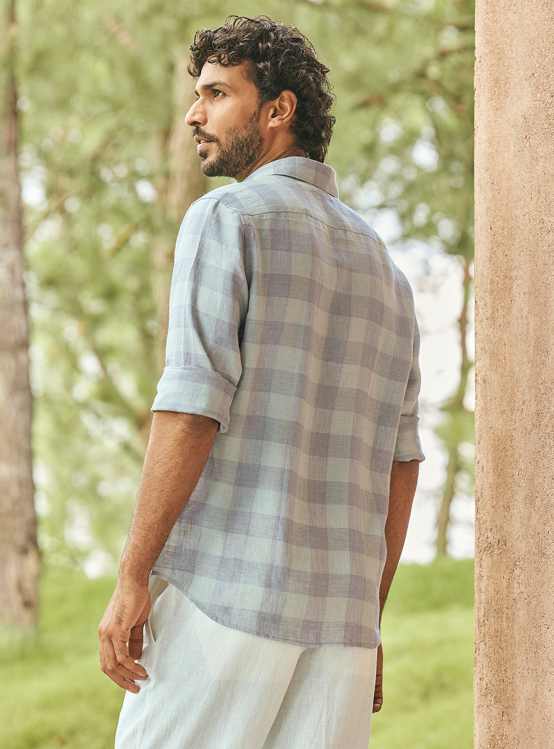 Checkmate Grey European Linen Shirt