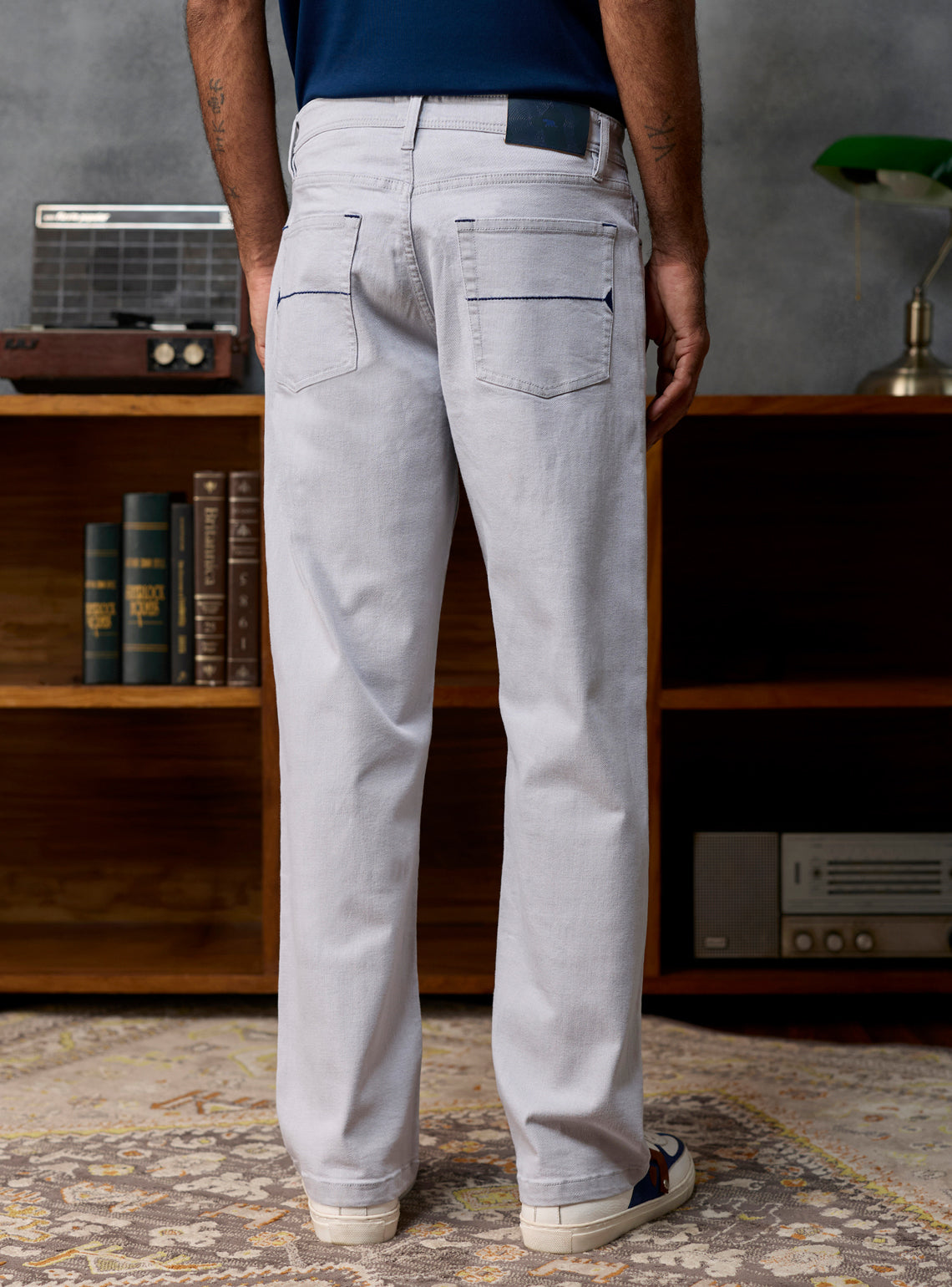 Iron Grey Cotton Viscose Denim Jeans