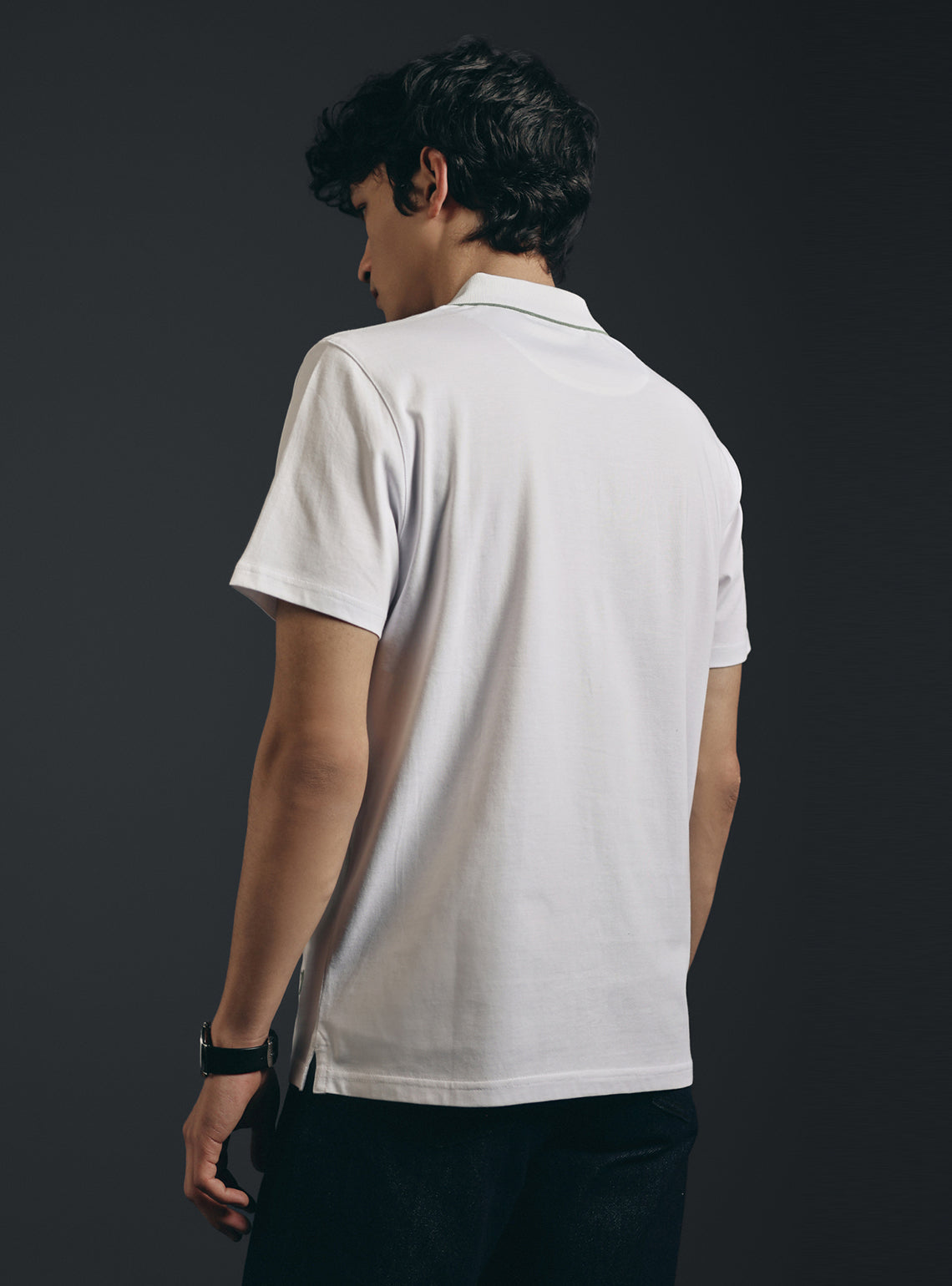 Imperial White Cotton Embroidered Polo