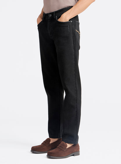 Onyx Black Cotton Blend Jeans