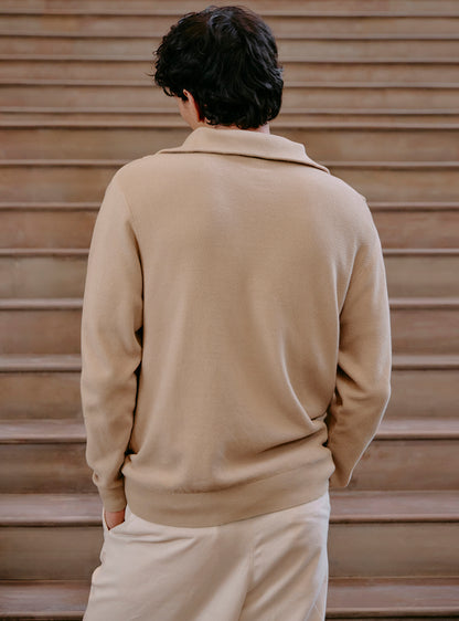 Almond Khaki Cotton Pullover