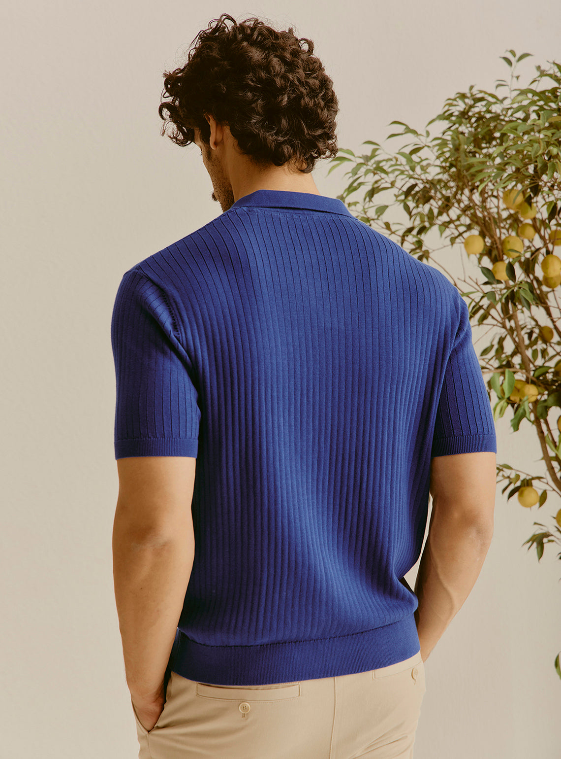 Hvar Blue Cotton Knit Polo