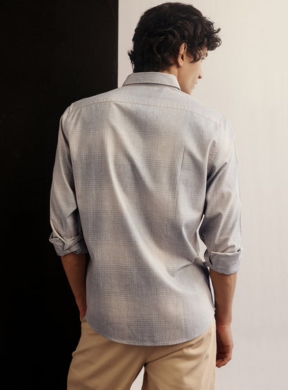 Grey Fade Cotton Melange Shirt