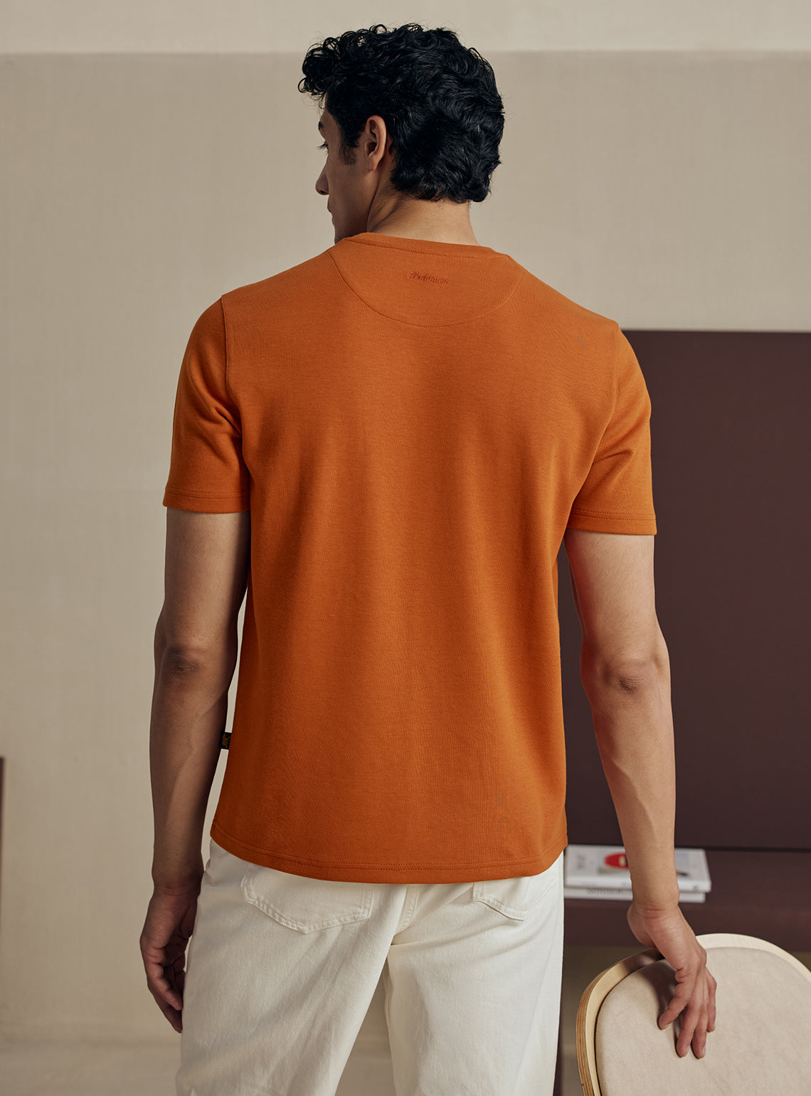 Deep Rust Cotton Blend Crewneck