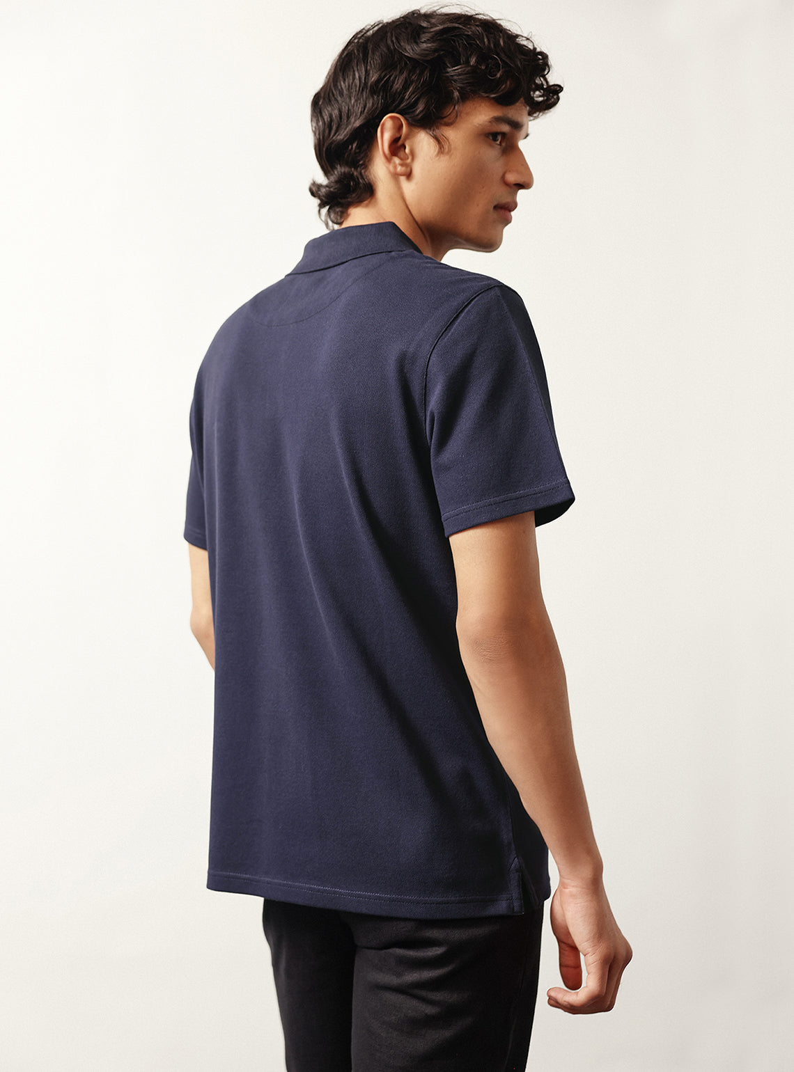 Zodiac Navy Cotton Lycra Pique Polo