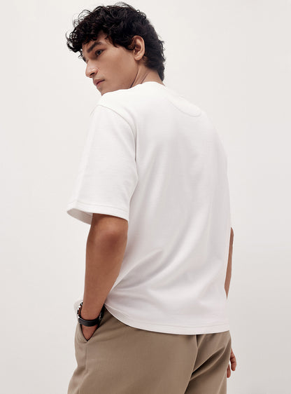 Alto White Cotton Blend Crew