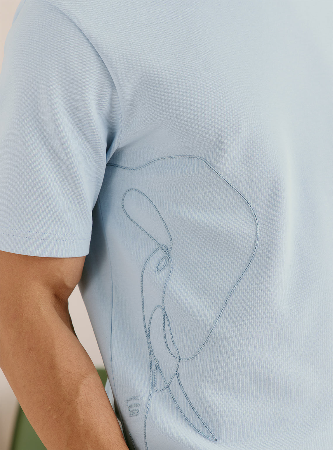 Echo Blue Cotton Blend Crewneck