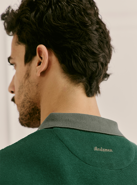 Canopy Green Cotton Structured Knit Polo