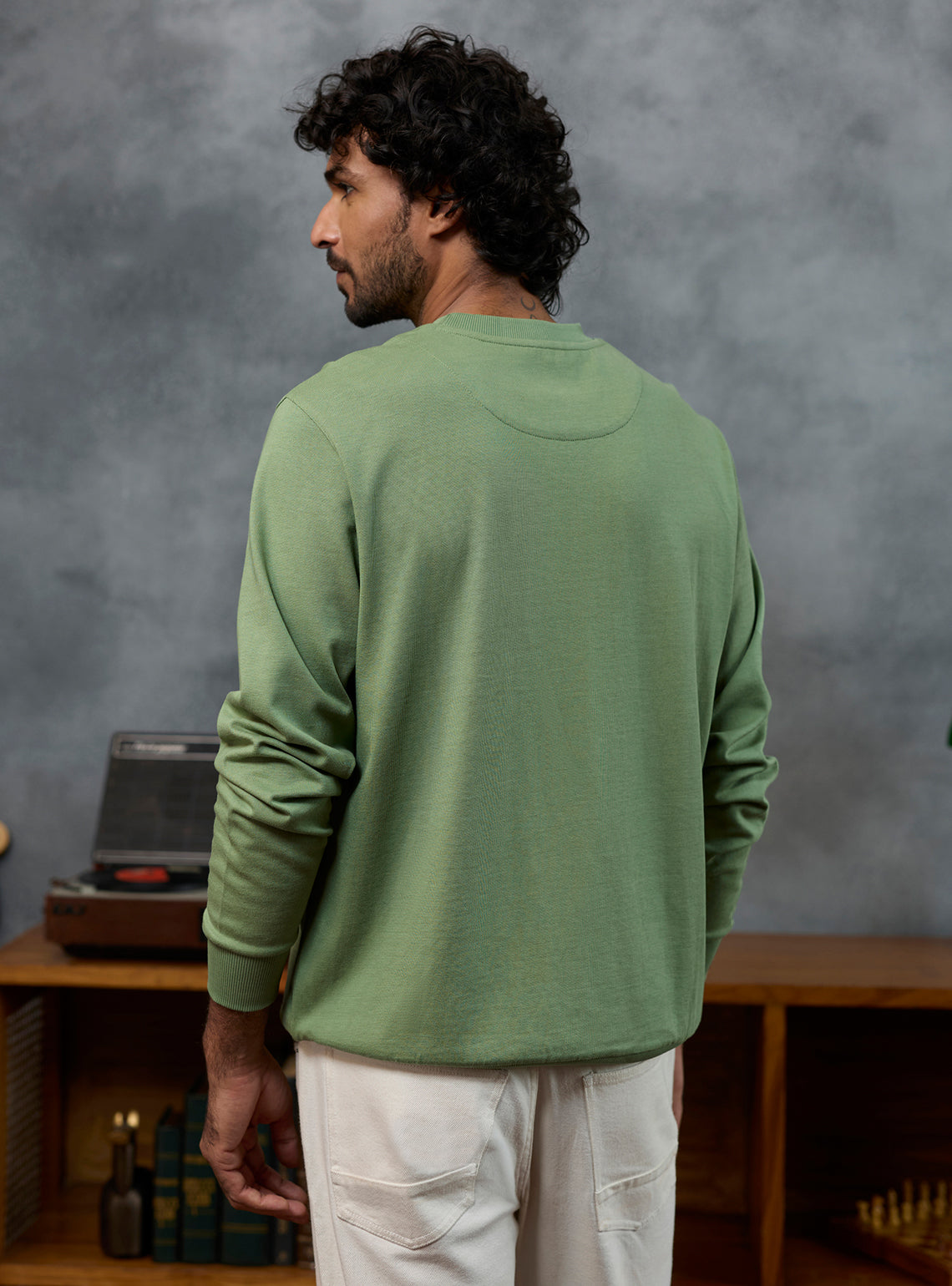 Groove Green Cotton Sweatshirt