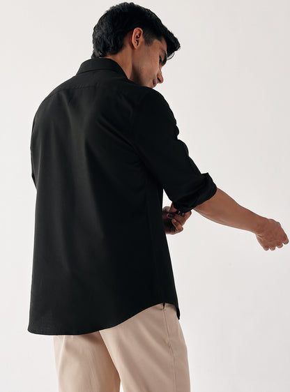 Woodsmoke Black Cotton Shirt