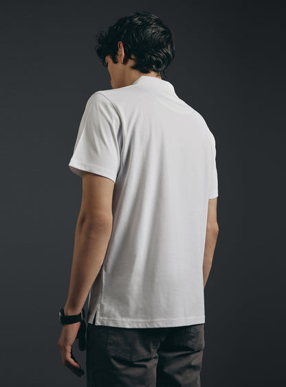 Pure White Compact Cotton Polo