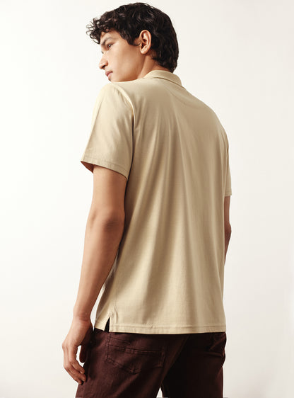 Khaki Bistro Cotton Polo