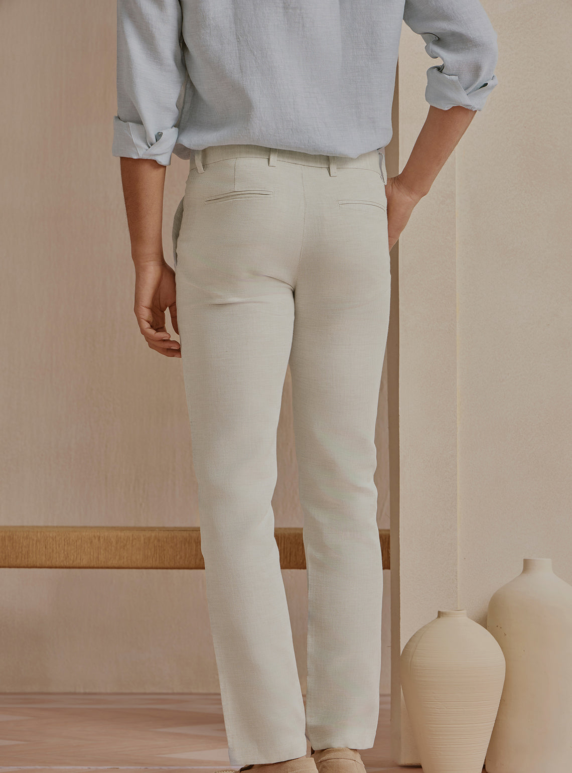 Mist Beige Linen Trousers