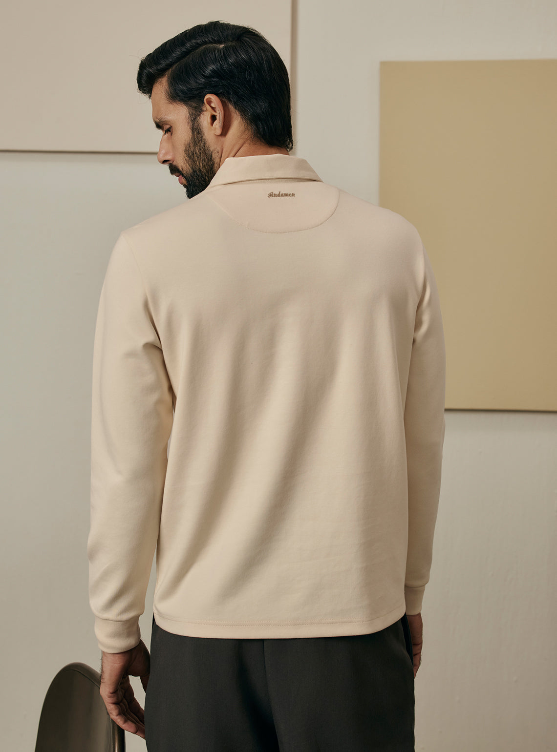 Ecru Off White Cotton Triblend Pullover