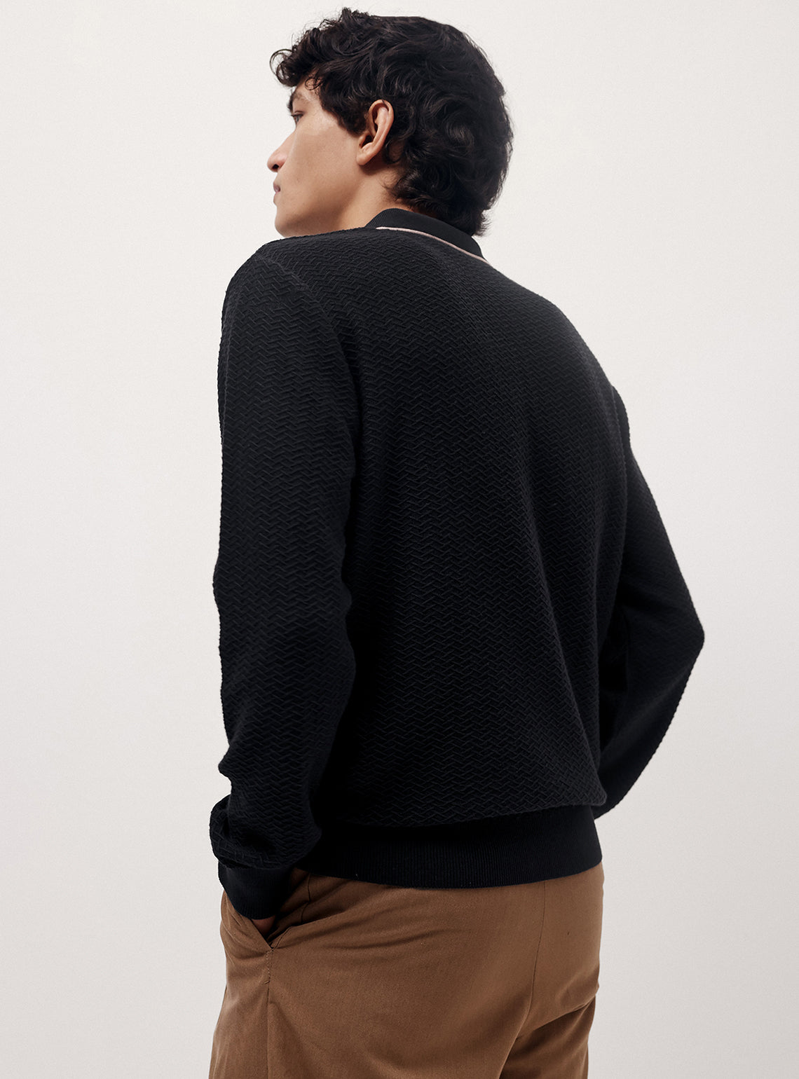 Vulcan Black Cotton Blend Pullover