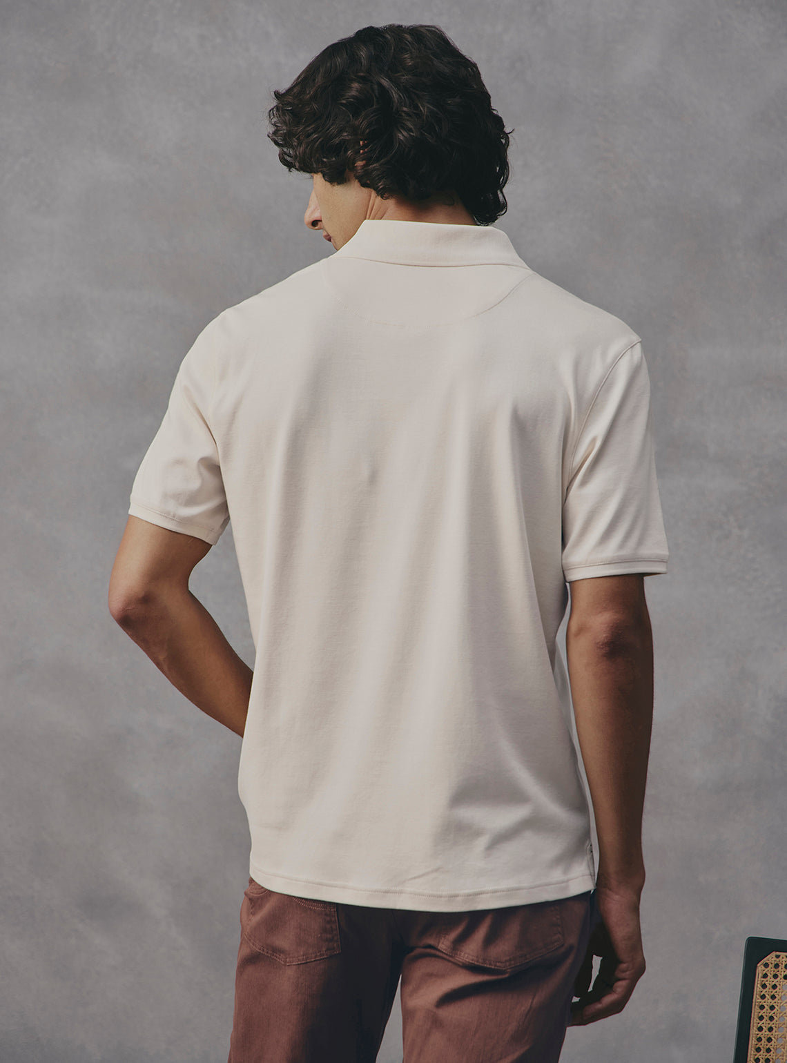 Oat Off White Supima Cotton Polo