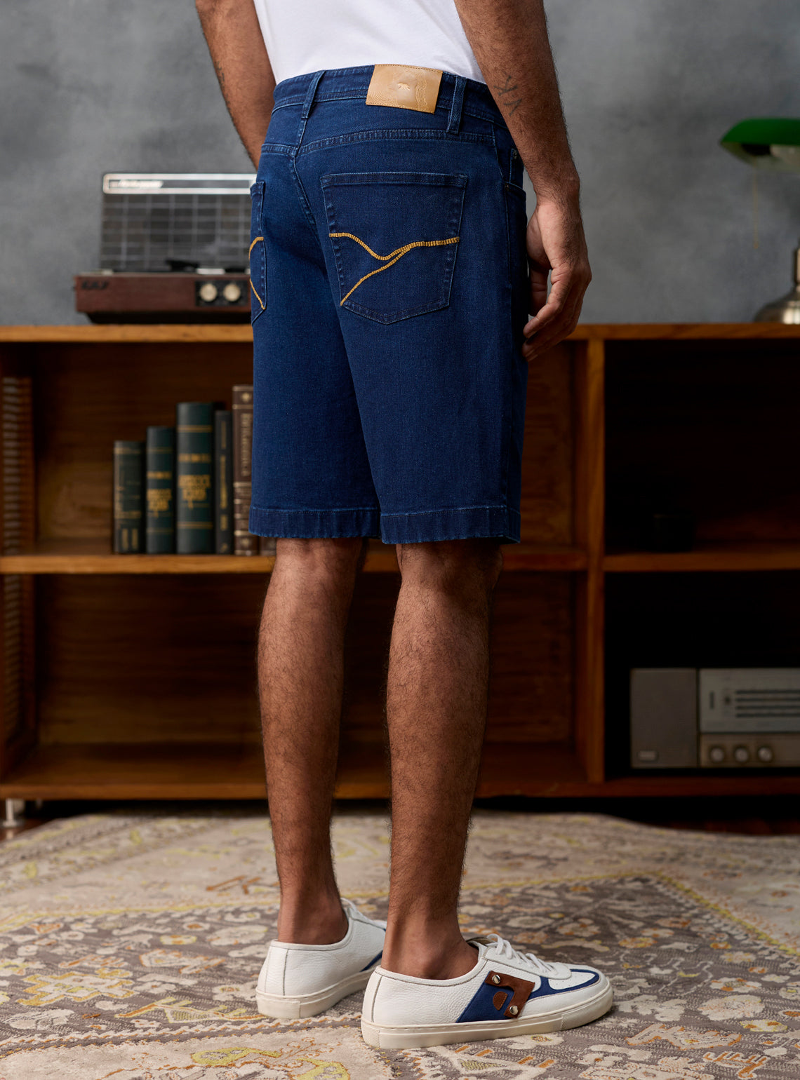 Deep Navy Triblend Denim Shorts