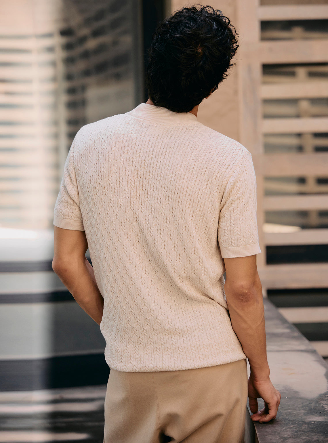 Shell Off-White Cotton Crew