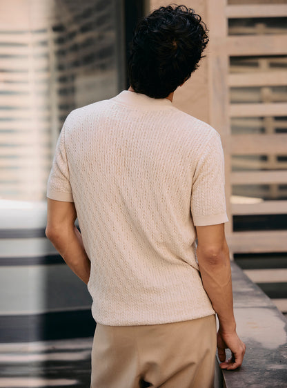 Shell Off-White Cotton Crew