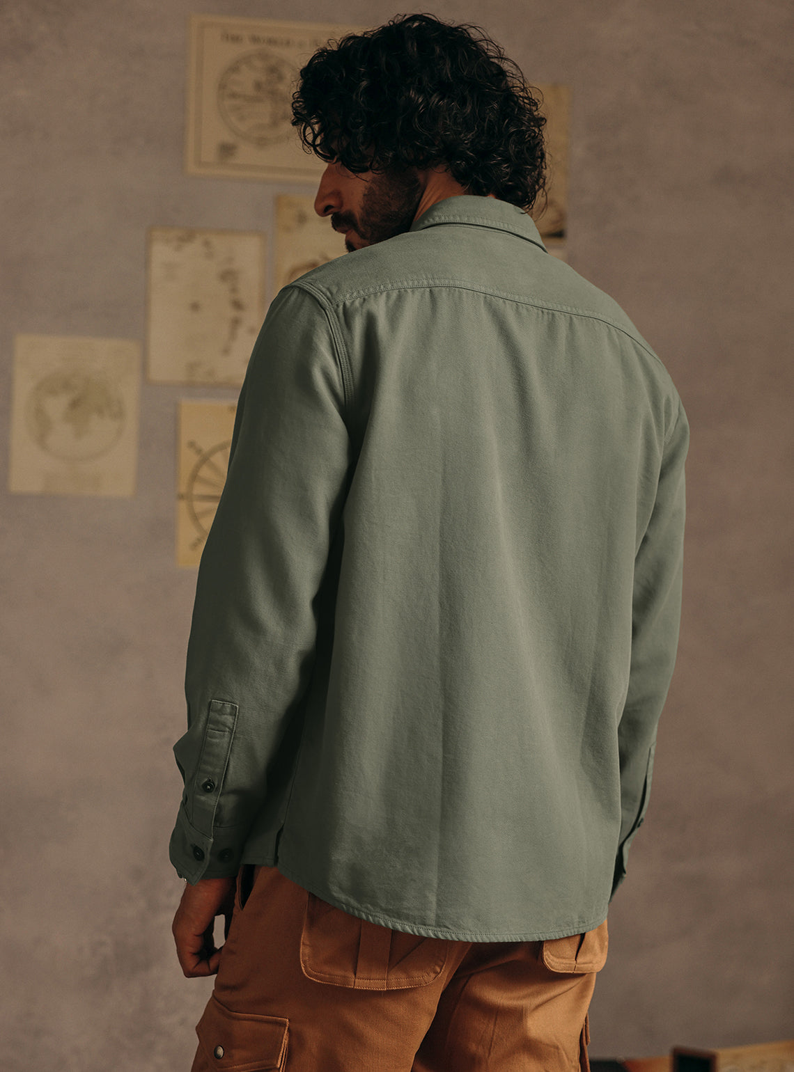 Lunar Olive Cotton Canvas Overshirt