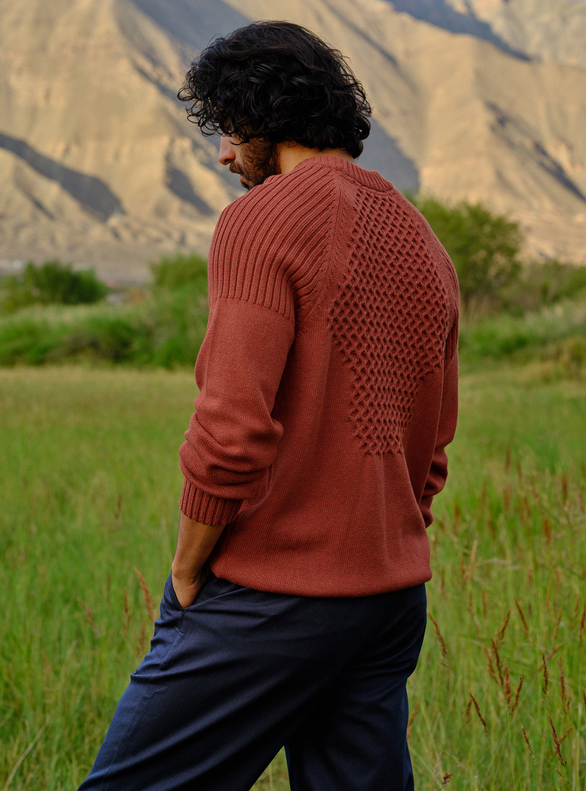 Sienna Rust Cotton Melange Pullover