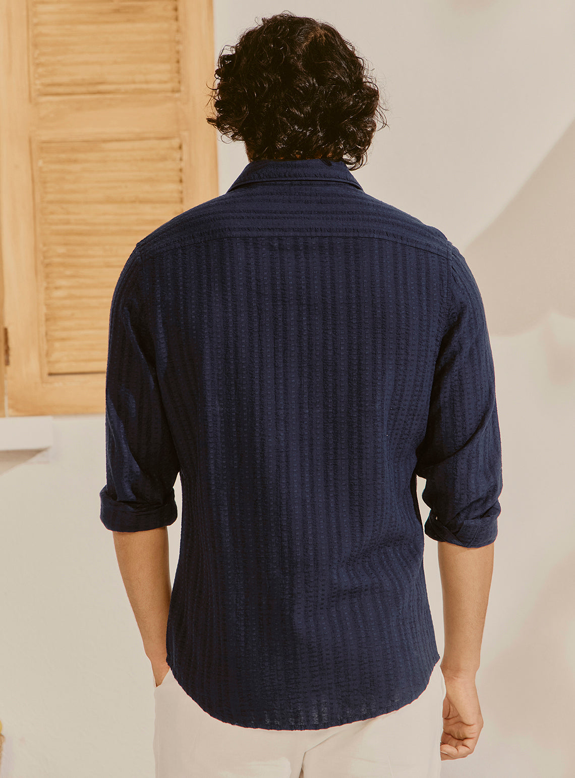 Sorrento Navy Cotton Shirt
