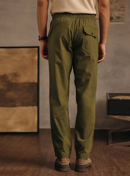 Madras Olive Cotton Canvas Cargo