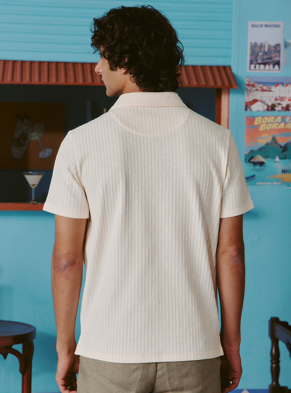 Gibson Off-White Cotton Blend Polo