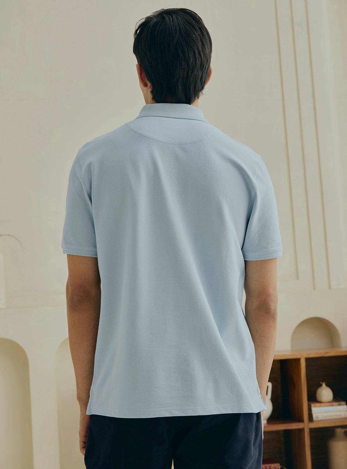 Hydrangea Blue Cotton Pique Polo