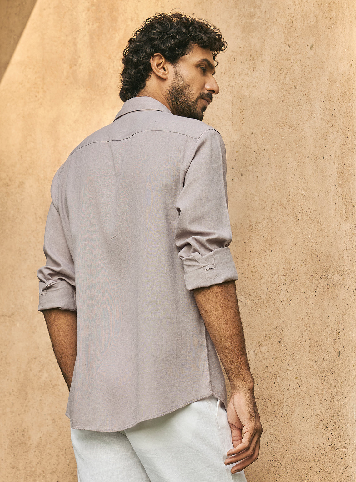 Ashfall Grey Lyocell Linen Shirt