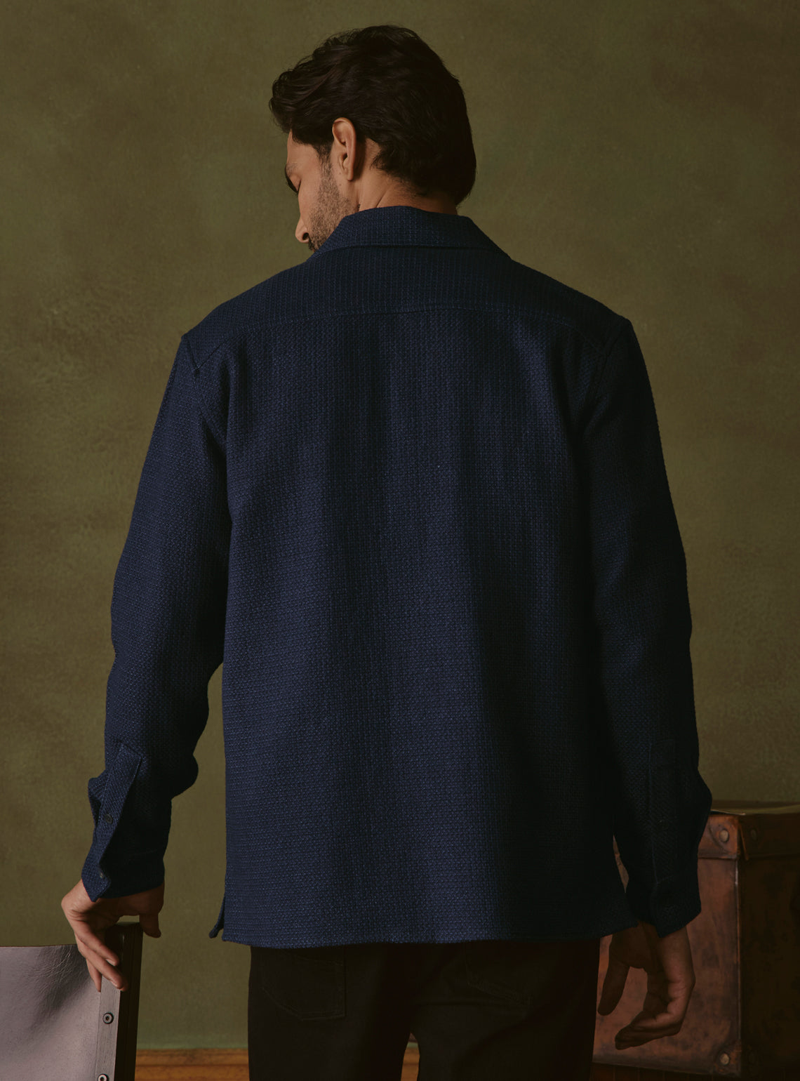 Abyss Indigo Cotton Dobby Overshirt
