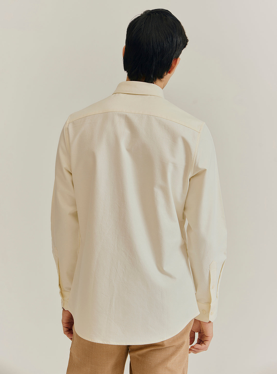 Vanilla Off-White Giza Cotton Oxford Shirt