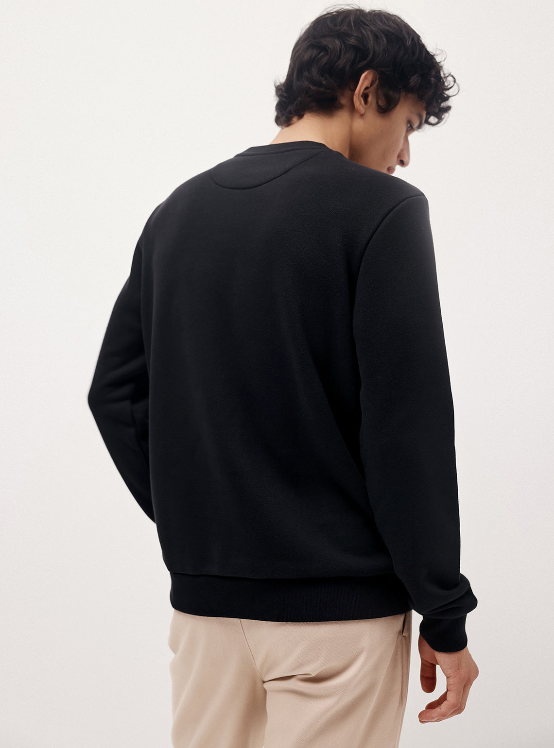 Onyx Black Cotton Blend Sweatshirt